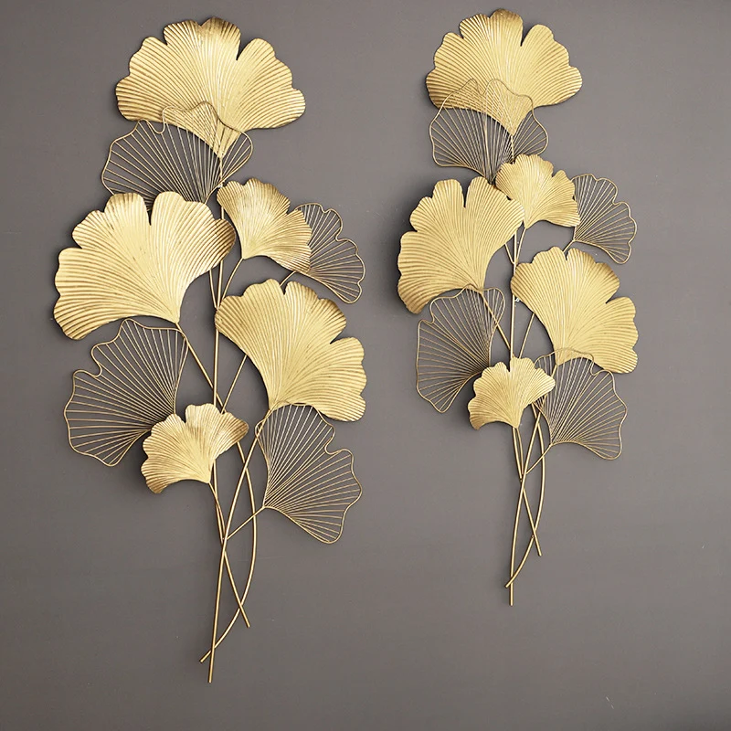 Dekorative Metall Ginkgo Wand Skulptur Karnz