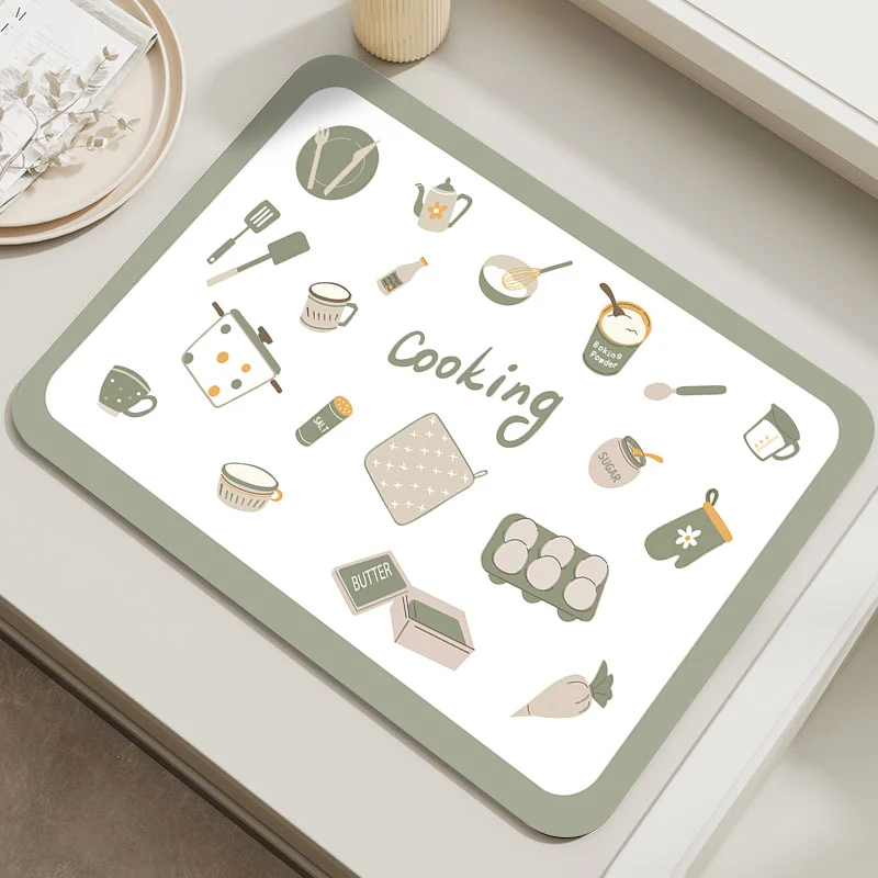 Dekorative weiche Küchenmatte mit floralem Muster
