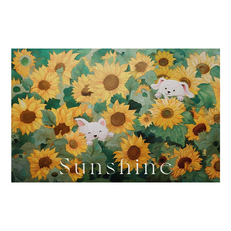 Gemütliche Blumendekorierte Fußmatte