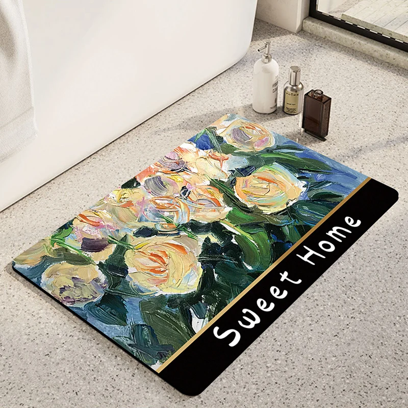 Künstlerische Sonnenblumen-Themen-Badmatte
