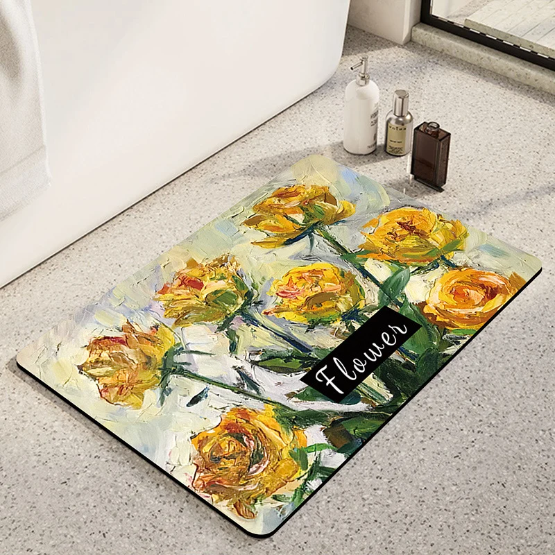 Künstlerische Sonnenblumen-Themen-Badmatte