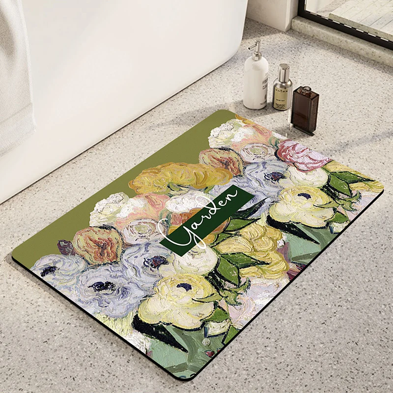 Künstlerische Sonnenblumen-Themen-Badmatte