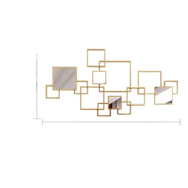 Abstract Geometrisches Wandspiegel-Set Karnz