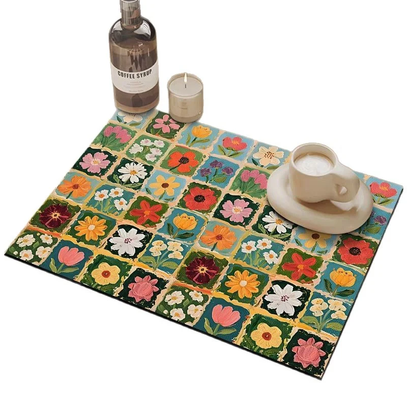 Blumenmuster-Küchenmatte