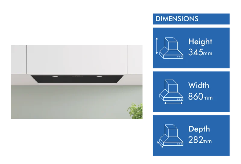 Bosch Series 8 86cm Integrated Rangehood, Black