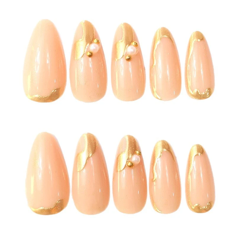 Dekorative Gold-akzentuierte Acryl-Nagelkunst Karnz