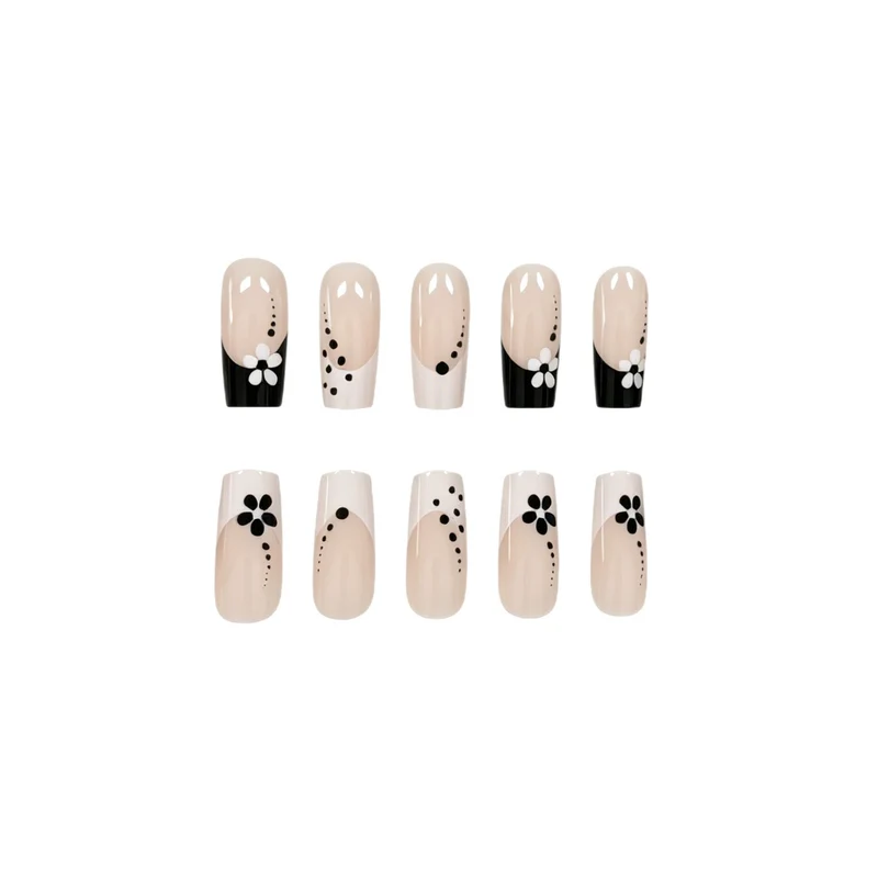Dekorative florale Acryl Press-On Nagelkunst Karnz