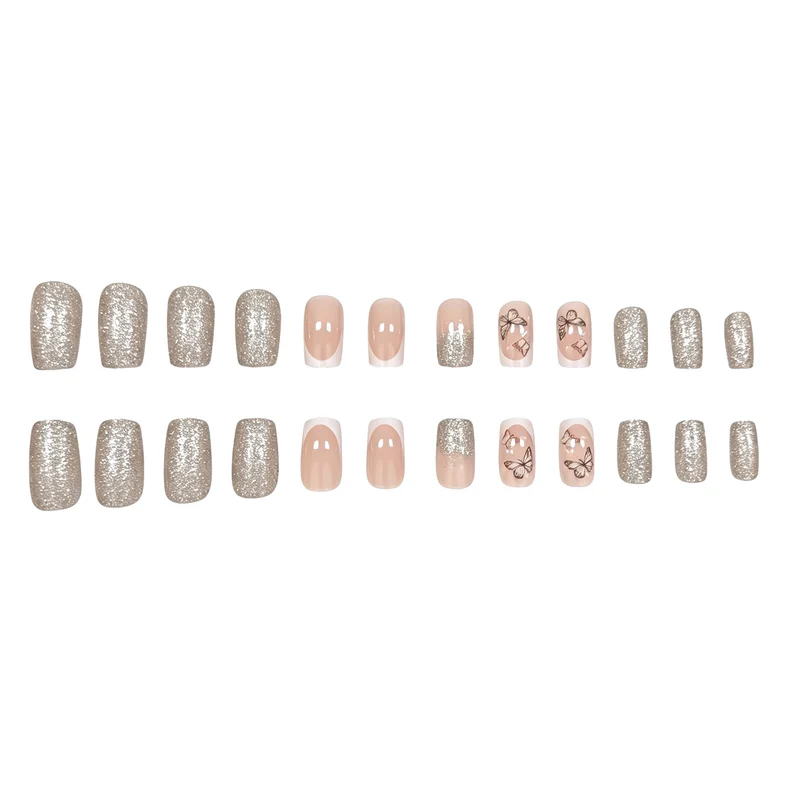 Dekorative Schmetterlings-Glitzer-Nail-Art Karnz