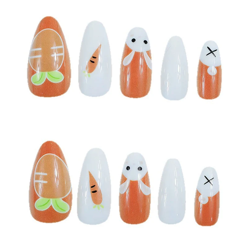 Süße Kaninchen- und Karotten-Nagelkunst Karnz
