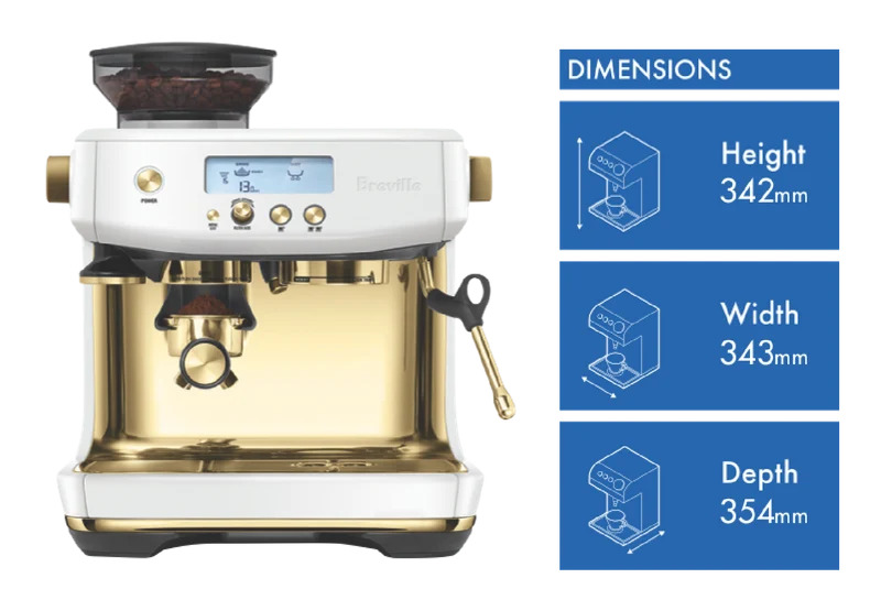 Breville The Barista Pro Coffee Machine Sea Salt Brass