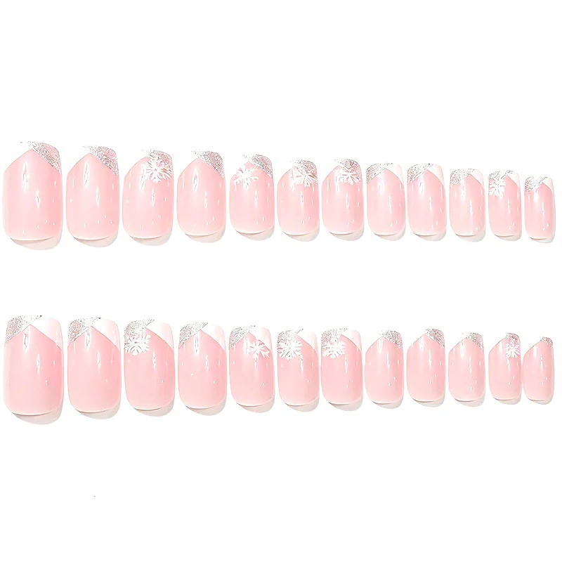 Kreative florale Schneeflocken-Nagelkunst Karnz