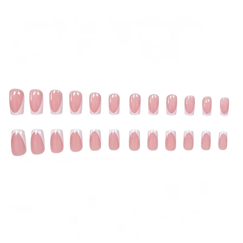 Klassisches French Tip Press-On Nagelset Karnz