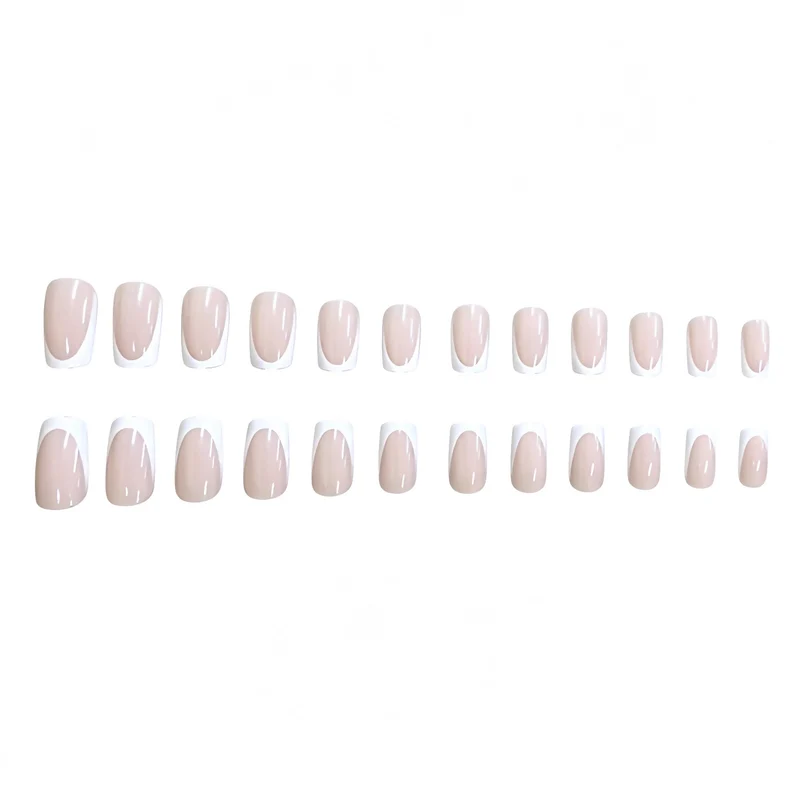 Klassische French Tip Nagel Kunst Erweiterungen Karnz