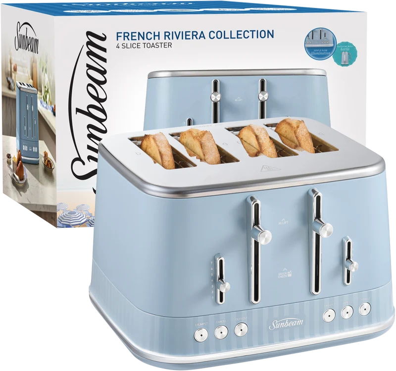 Sunbeam French Riviera 4 Slice Toaster Morning Haze