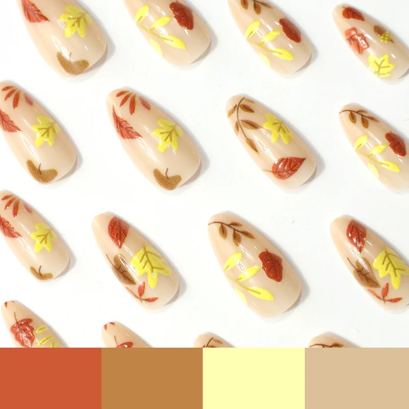 Herbst-Themen Dekorative Presse-On Nail Enhancements Karnz