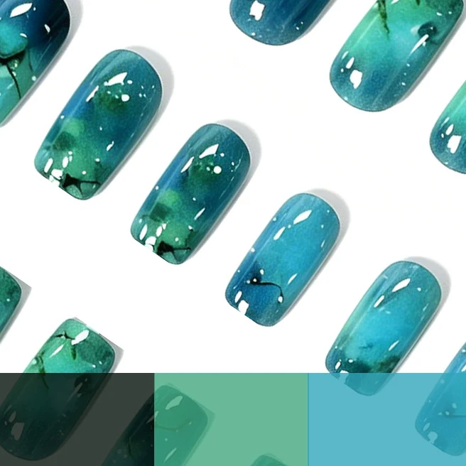 Künstlerisch vom Ozean inspirierten Nail Art Karnz