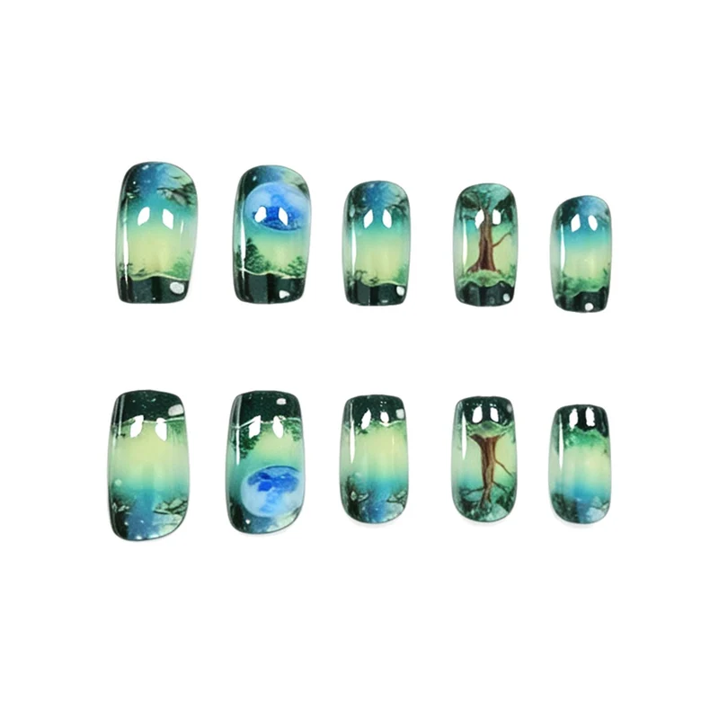 Künstlerisch von der Natur inspirierte Nagelkunsterweiterungen Karnz