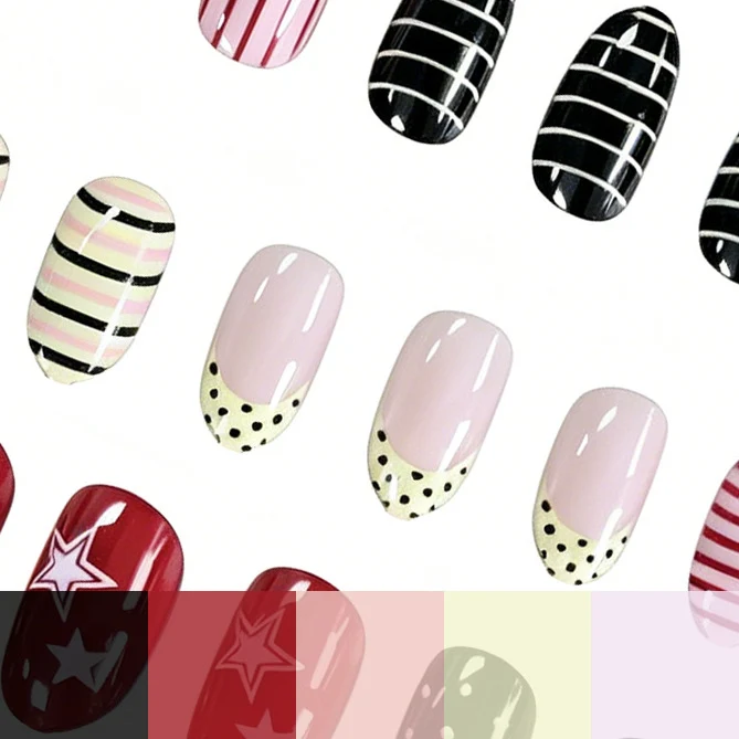 Künstlerische Multi-Muster Nagelkunst Karnz