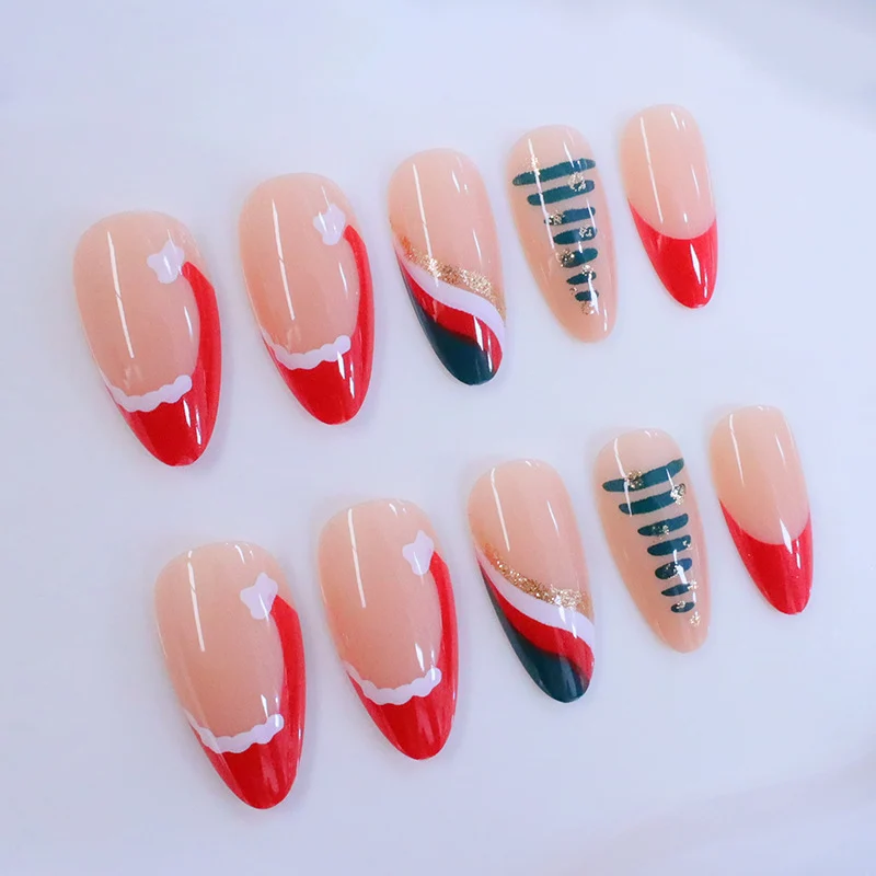 Künstlerische Feiertags-Nagelkunst-Verstärkungen Karnz