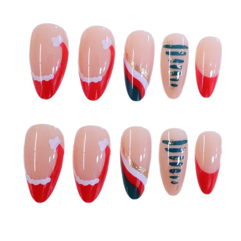 Künstlerische Feiertags-Nagelkunst-Verstärkungen Karnz