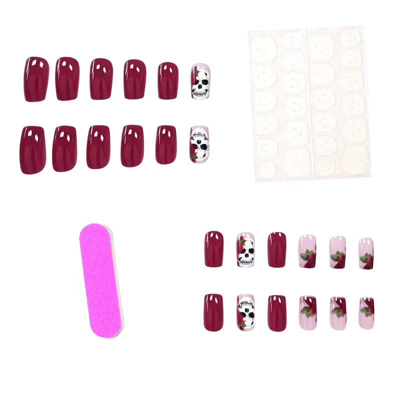 Künstlerisches Schädel Nagelkunst Design Karnz