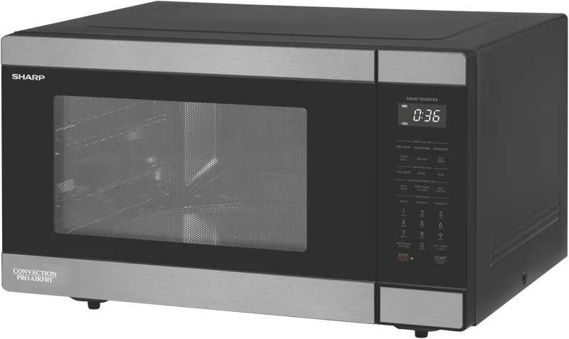 Sharp 36L 1000W Pro Airyfry Convection Microwave Black Stainless