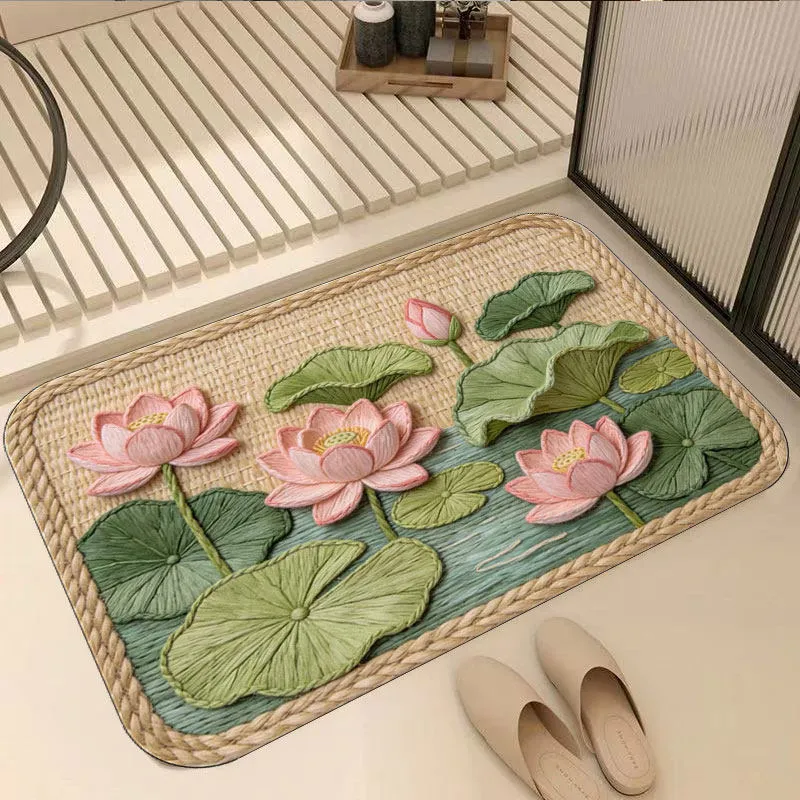 Dekorative Lotus Wasserlilie Badematte