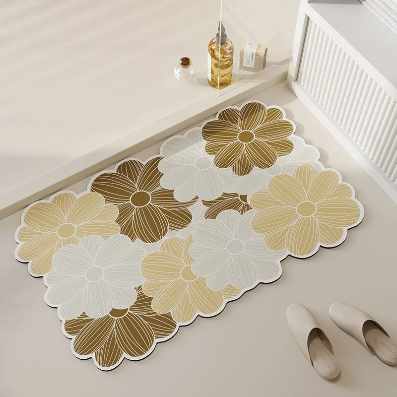 Dekorativer Floral-Muster-Badmatte