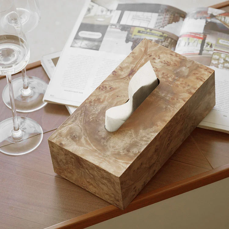 Dekorativer Holz-Boxhalter für Taschentücher