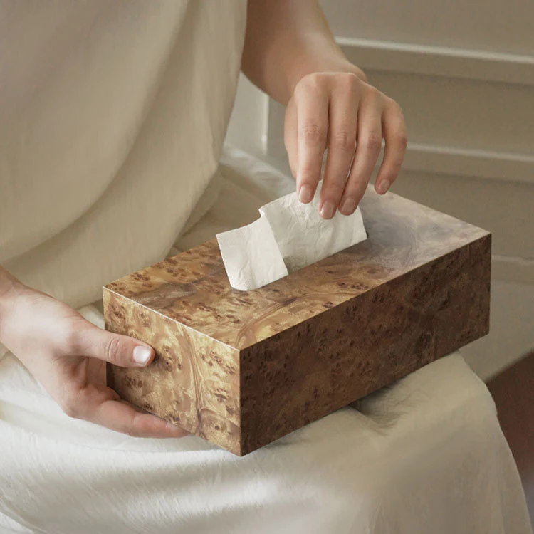 Dekorativer Holz-Boxhalter für Taschentücher