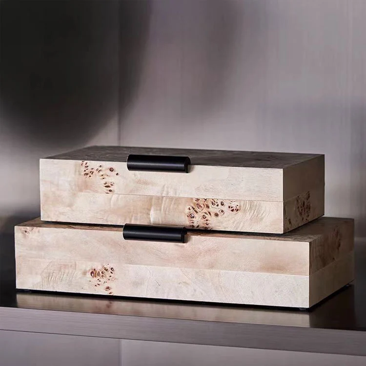 Dekorative Holz-Aufbewahrungsboxen-Set