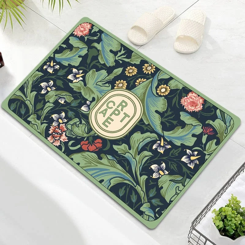 Oval Floral Design Badteppich