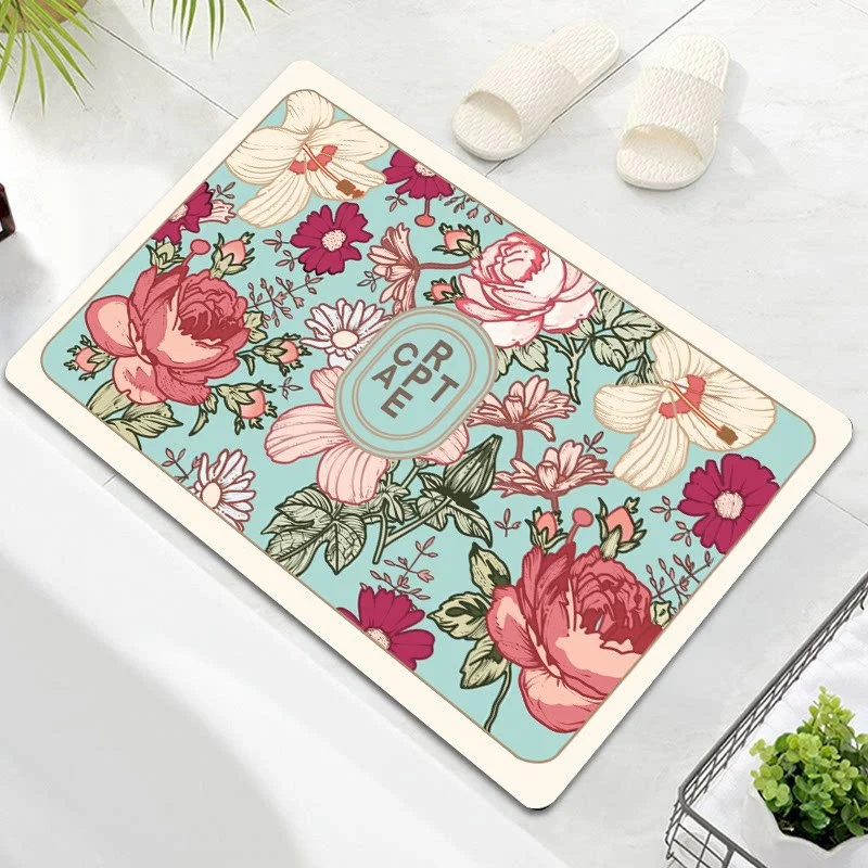 Florale verziertes Memory-Schaum-Badmatte
