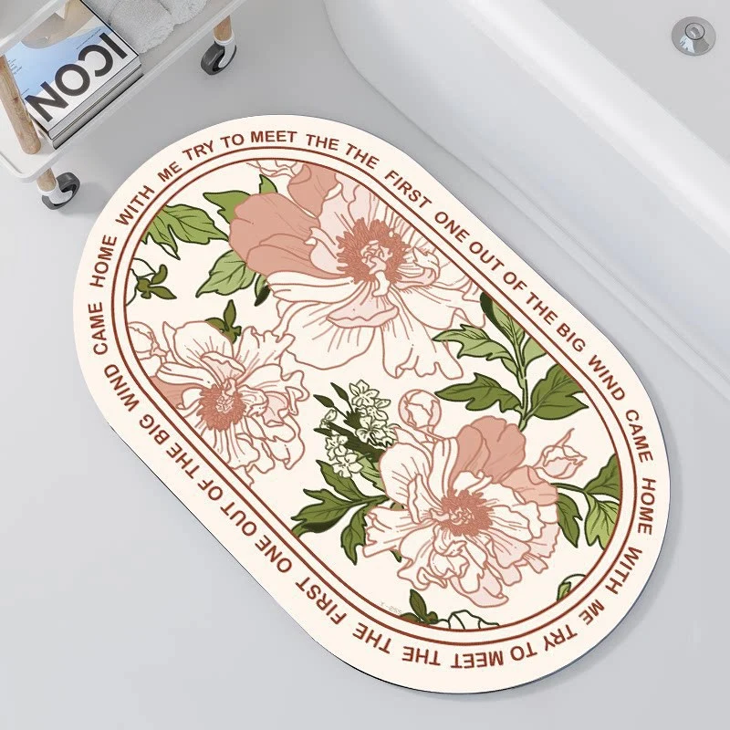 Florale verziertes Memory-Schaum-Badmatte