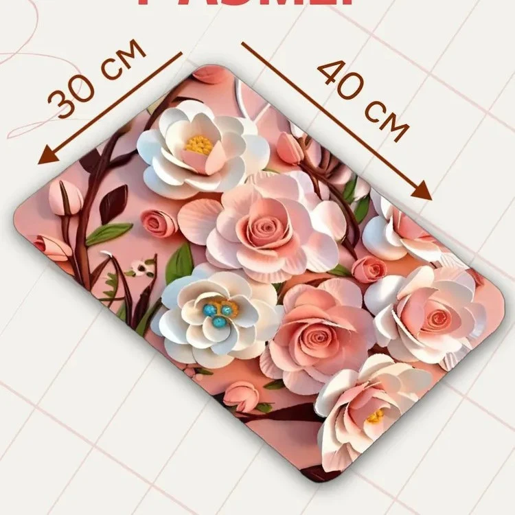 Dekorativer Floral Memory Foam Bereichsteppich
