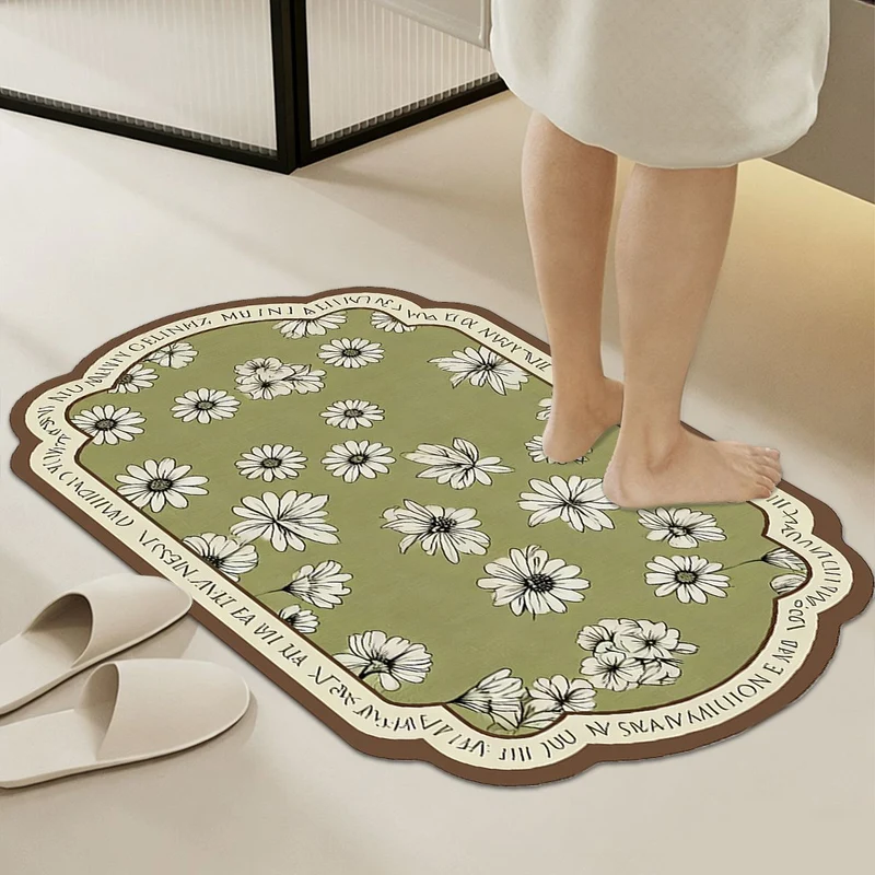 Weiche floral-musterte Komfort Badezimmermatte