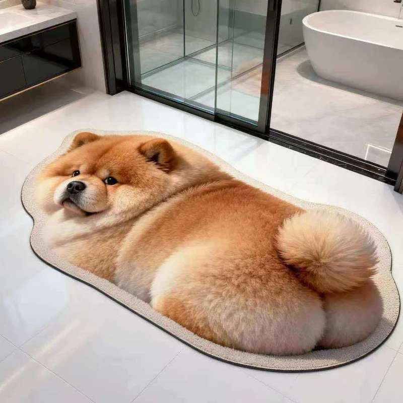 Niedliche hundeformige Badmatte