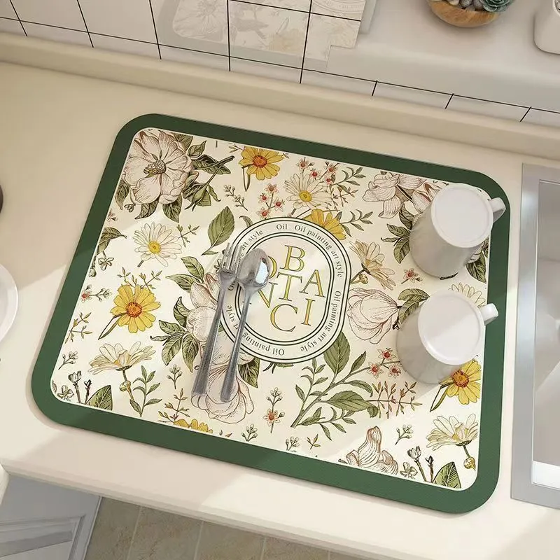 Vintage Floral Design Küchenmatte