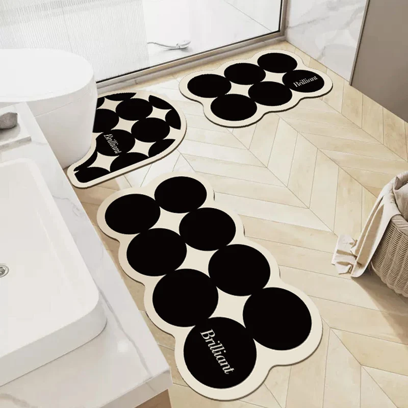 Einzigartiges Bubble Design Badteppich Set