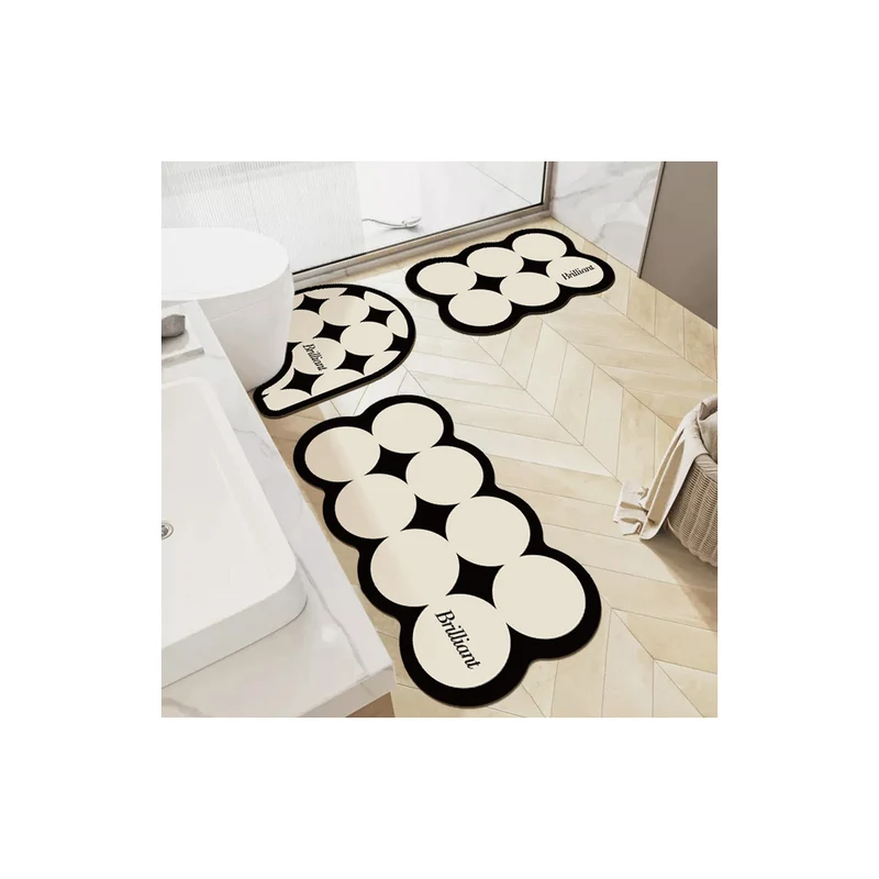 Einzigartiges Bubble Design Badteppich Set