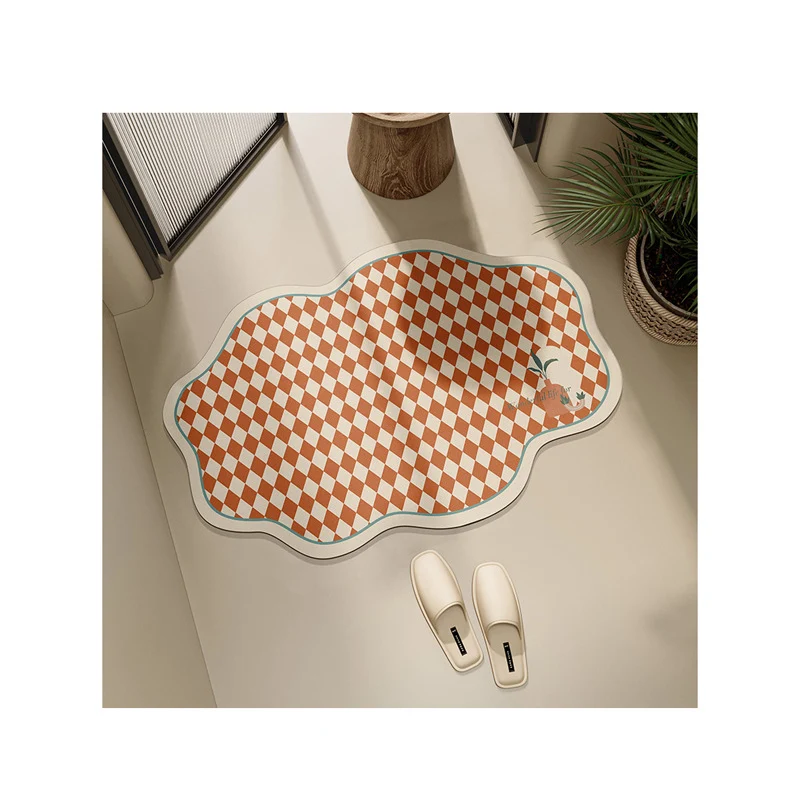 Stylische Schachbrett-Badematte