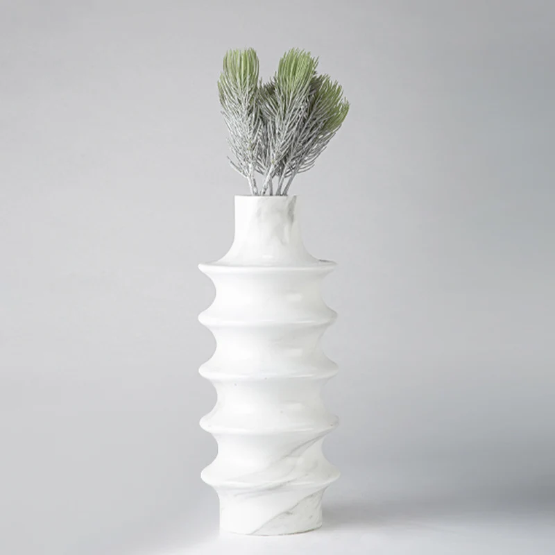 Zeitgenössische skulpturale Marmor Dekorative Vase