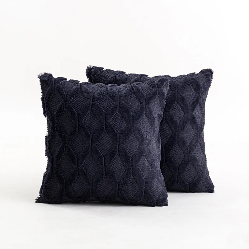Texturiertes Strick-Diamond-Tufted quadratisches Wurfkissenbezug mit ausgefranstem Rand