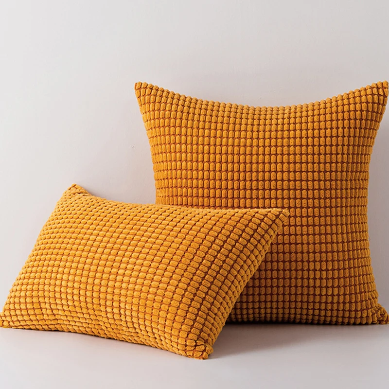 Plüsch Waffelraster Chenille Sofa Akzent Kissen Duo mit abnehmbaren Reißverschlussbezügen