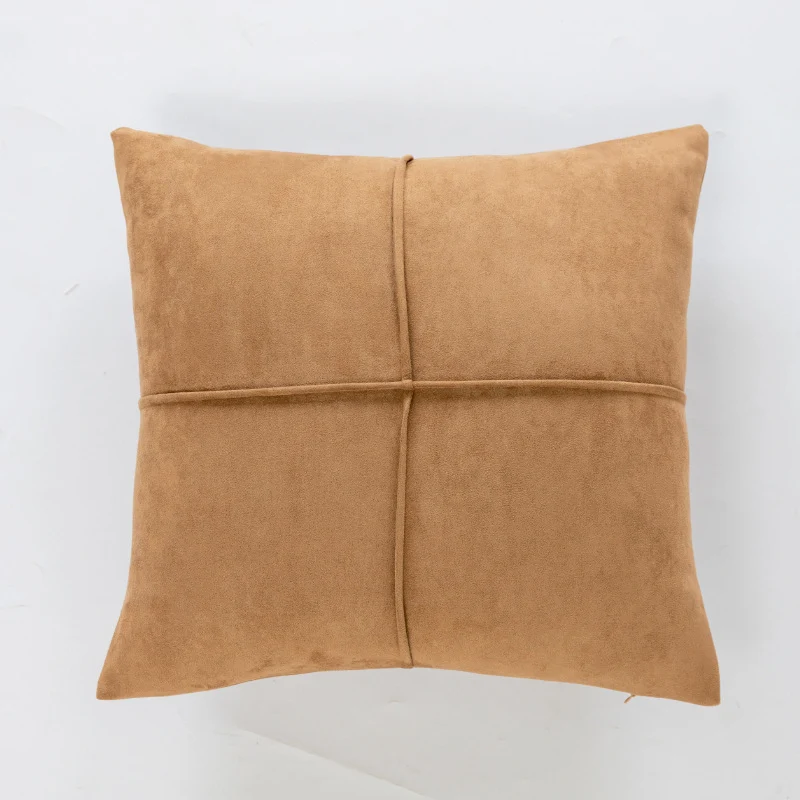 Plüsch Faux Fur Gerippter Quadrat-Wurfkissen mit Kanal-Quilt-Struktur