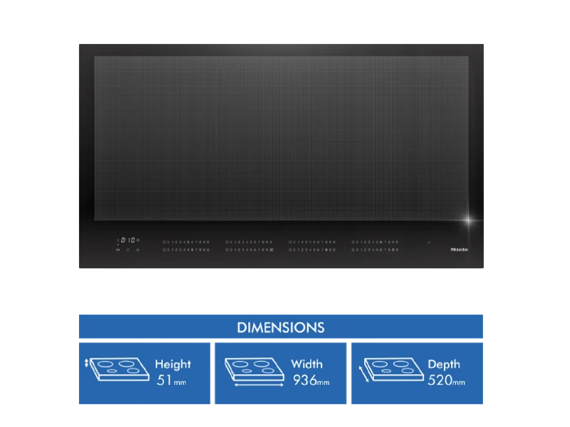 Miele 93cm Induction Cooktop Diamond Finish