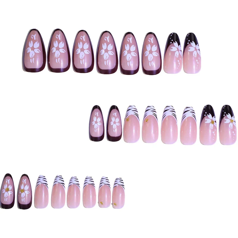 Floral Tip Acryl Nagelverstärkungen Karnz