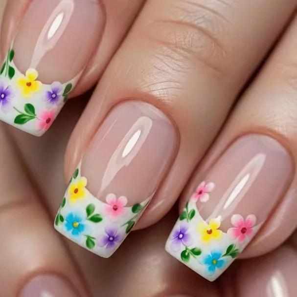 Blumenmuster Press-On Nagelverzierung Karnz