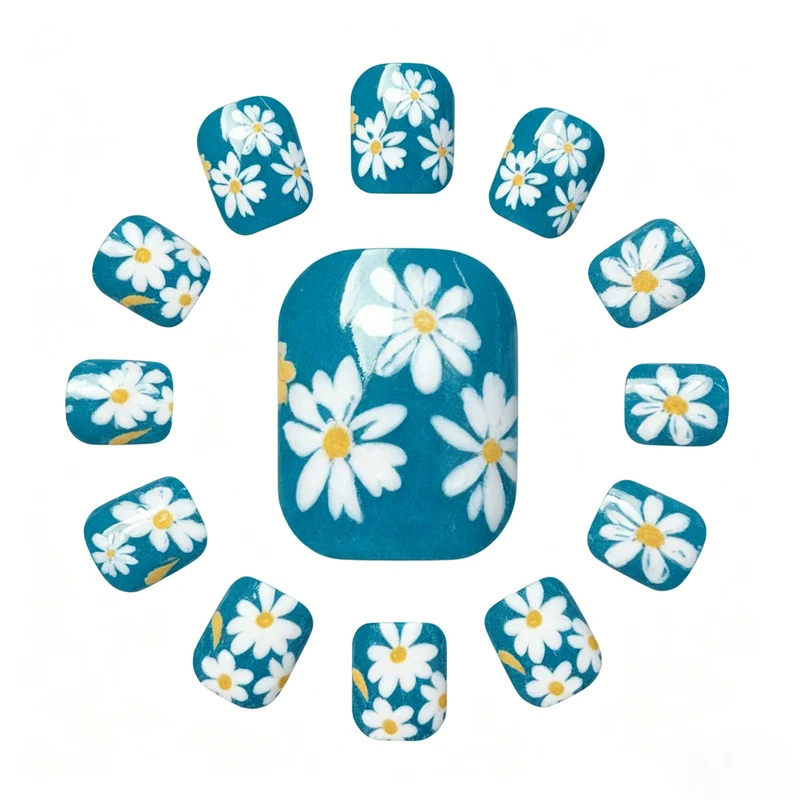 Blumenmuster Pediküre Nagelkunst Karnz