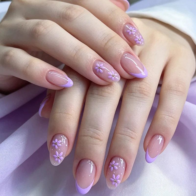 Blumenmuster Acryl Nagelverstärkungen Karnz